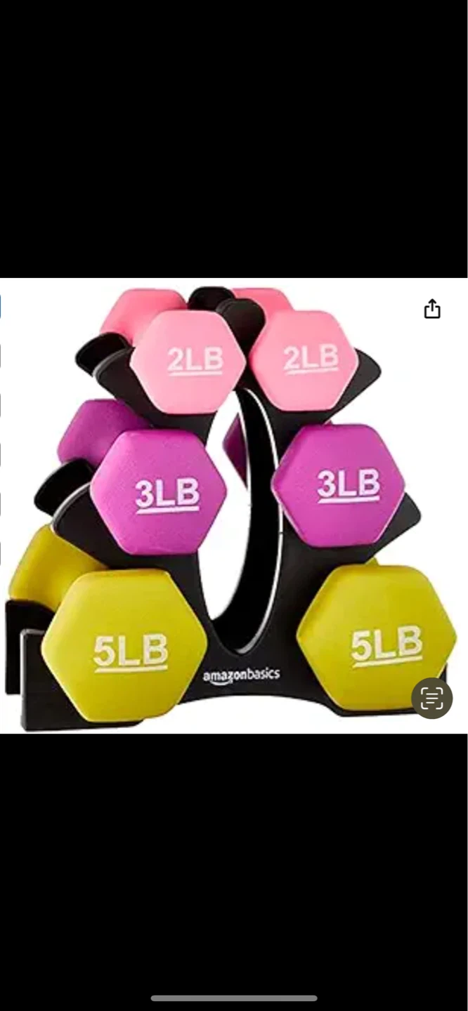 Amazon Basics Hex Dumbbell Set with Rack