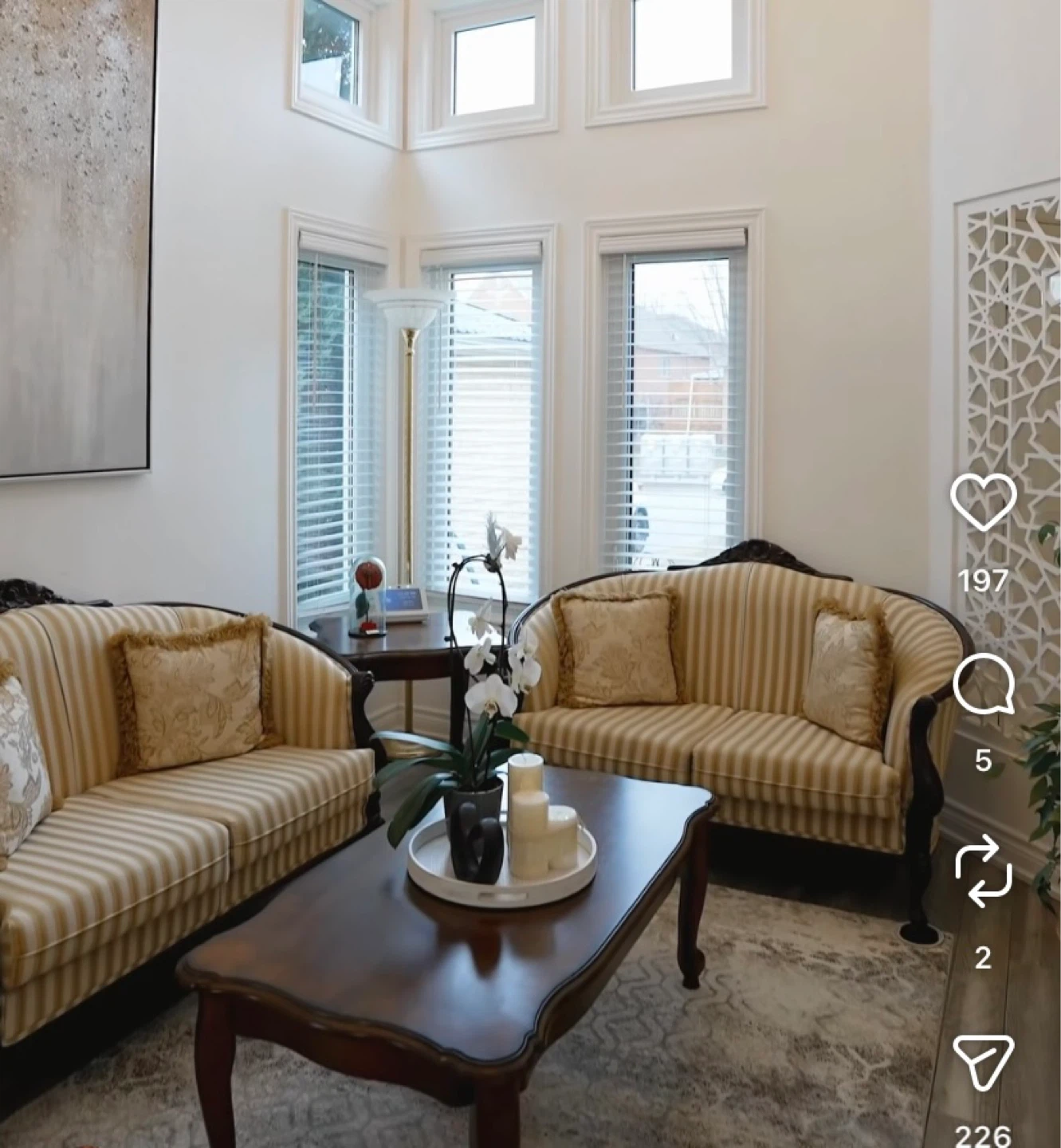 Classic Striped Loveseat and chairs set - photo 2