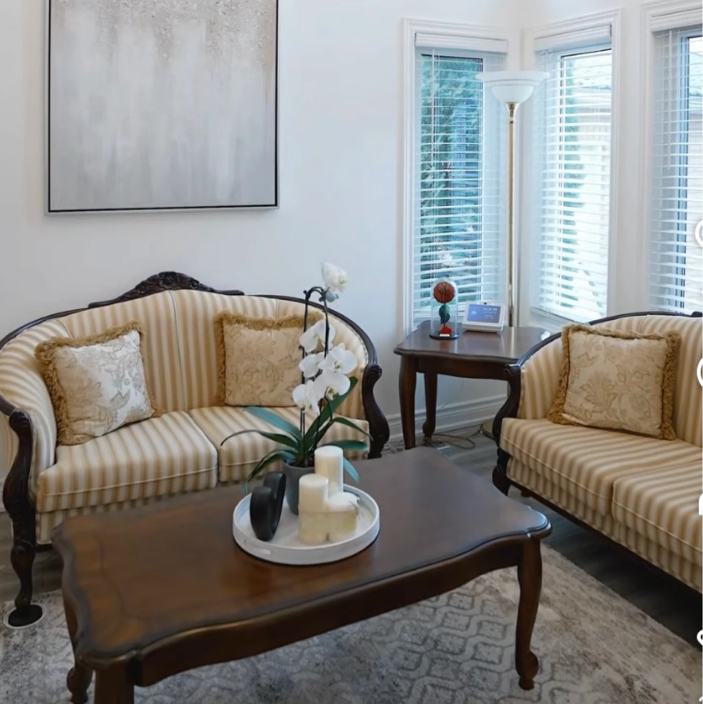 Classic Striped Loveseat and chairs set