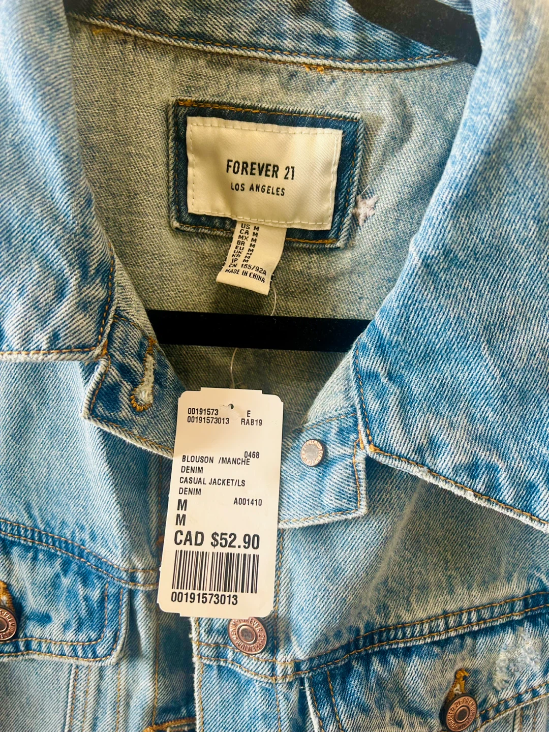 Forever 21 Denim Jacket Cosmic World Embroidered Size M - photo 2