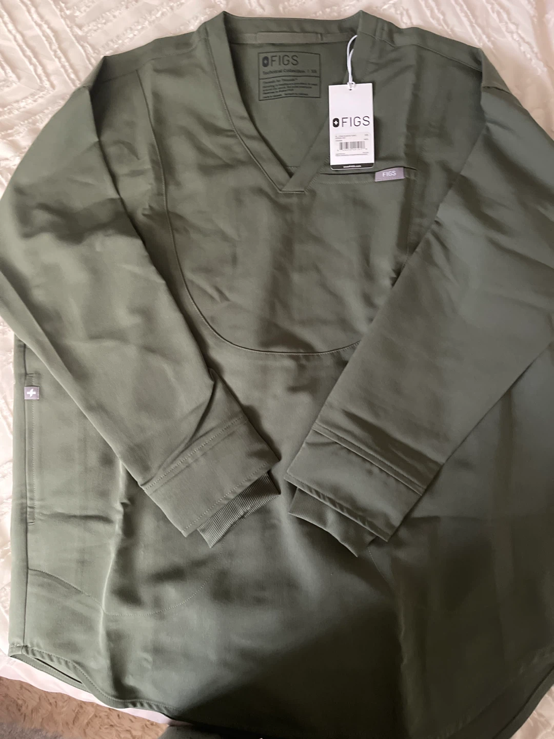 FIGS Long Sleeve V-neck Tunic Top  Scrub Top - photo 3