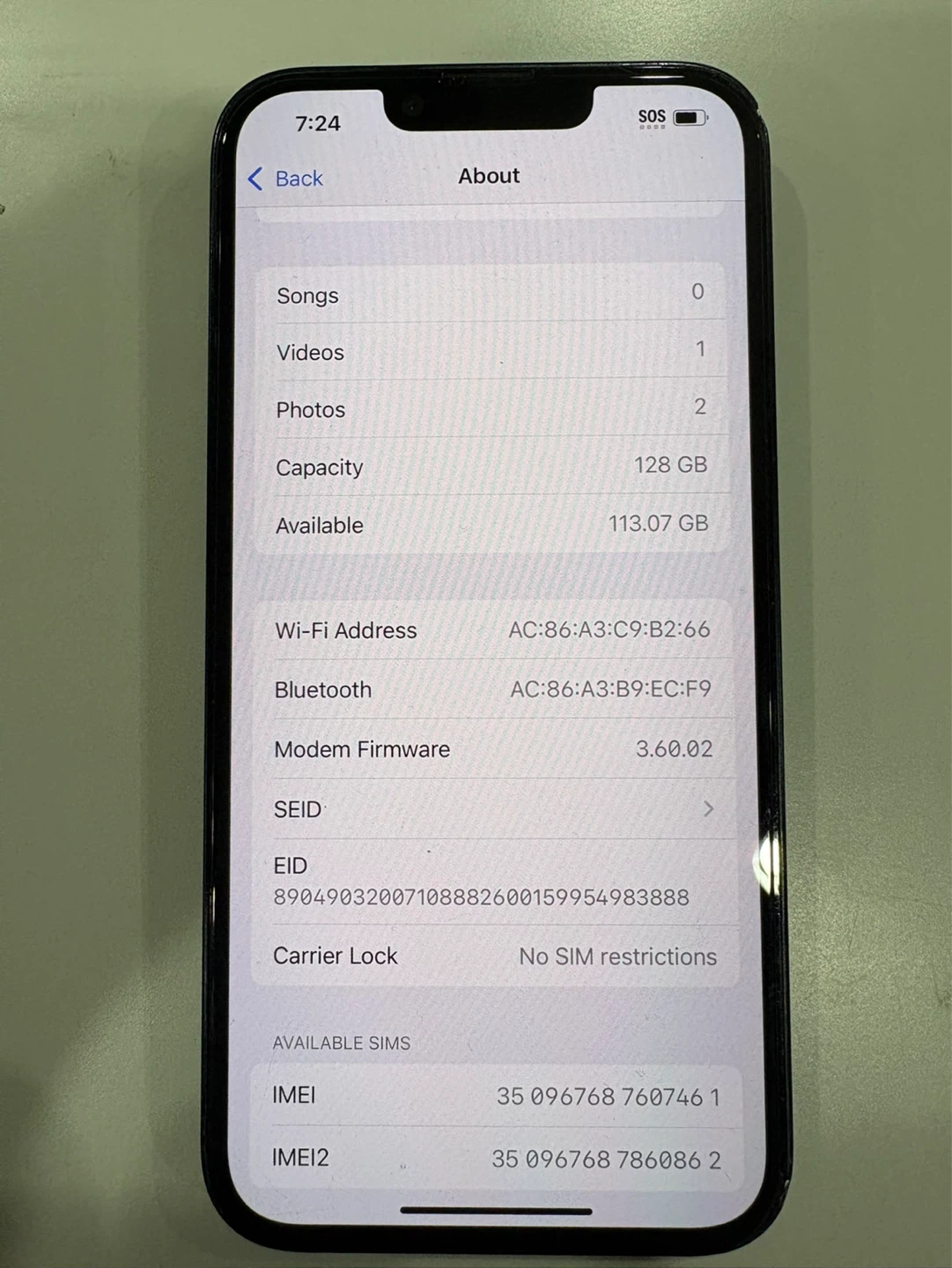 iPhone 14 128GB Midnight Unlocked - 86% Battery - With Box - photo 4