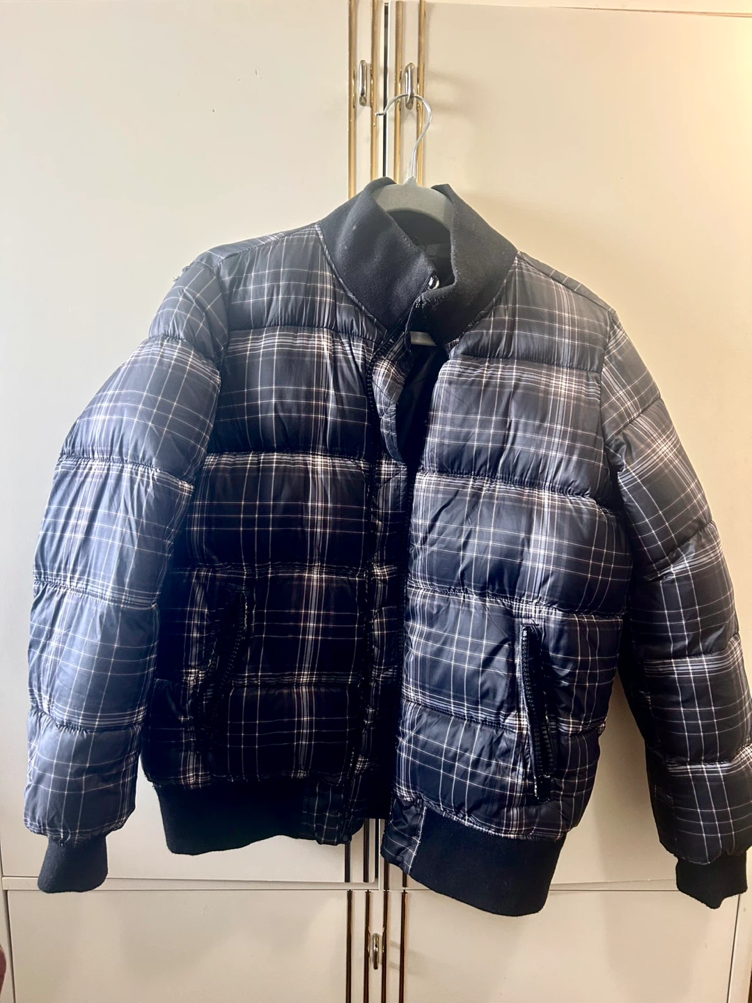 Womens GAP Plaid Puffer/ Bomber Jacket