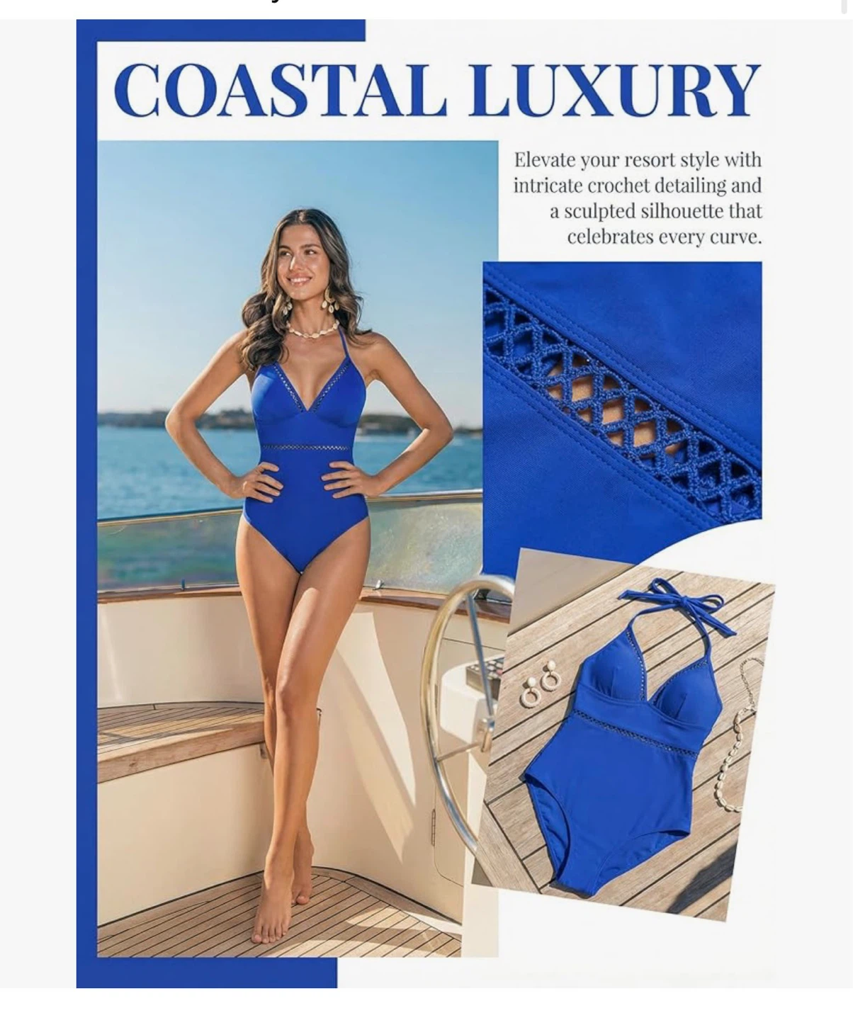 Blue Halter One-Piece Swimsuit (BNWT)