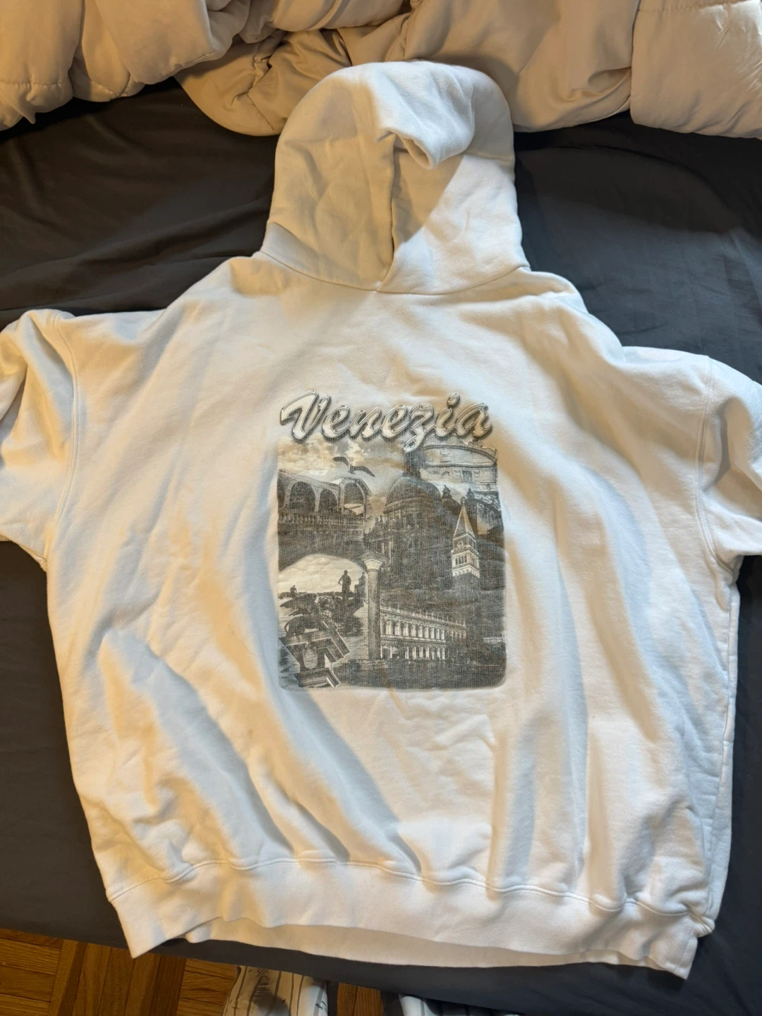 White Venezia Graphic Hoodie