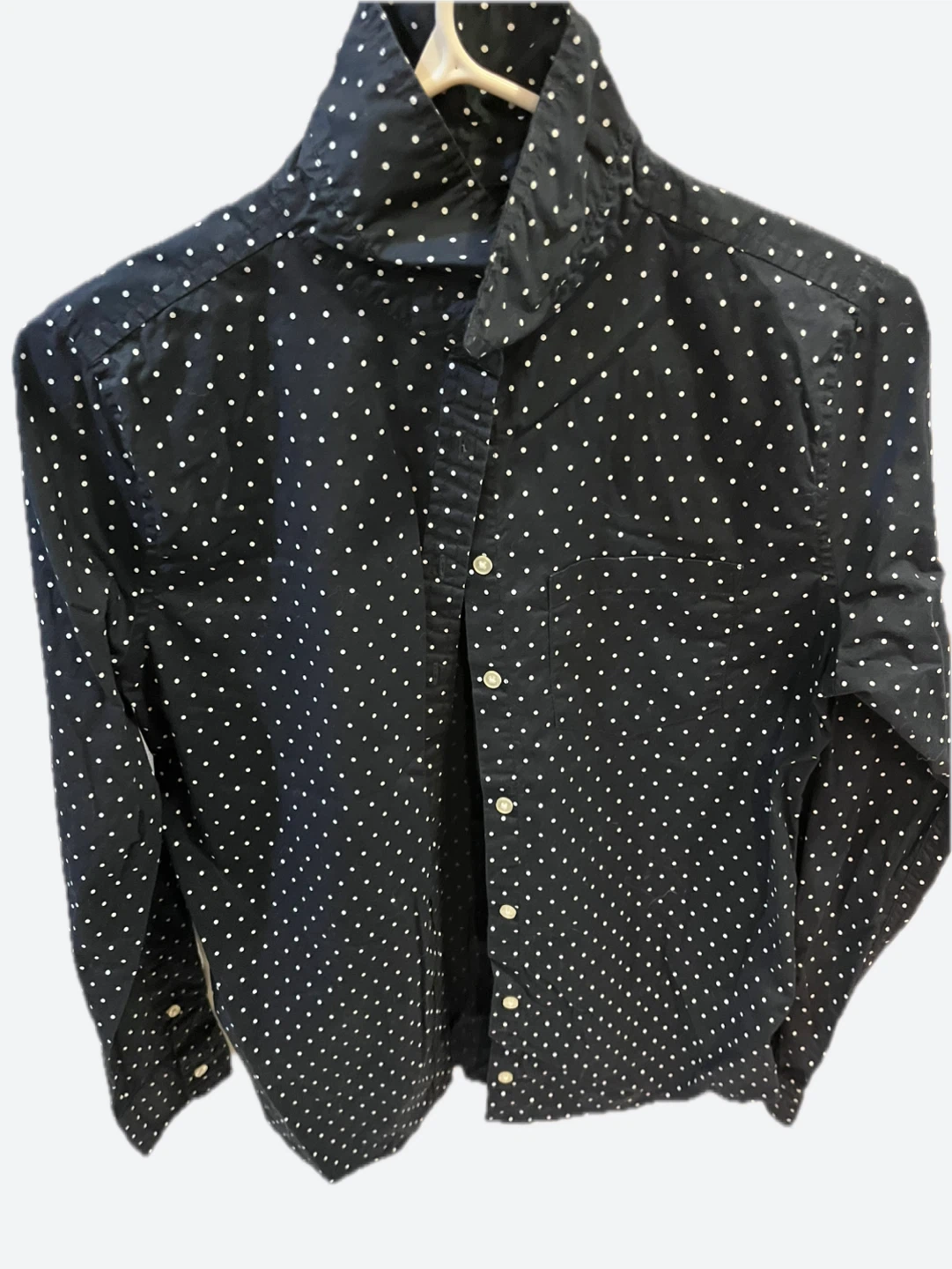 Amazon Essentials Women's Polka Dot Button-Down Shirt XS