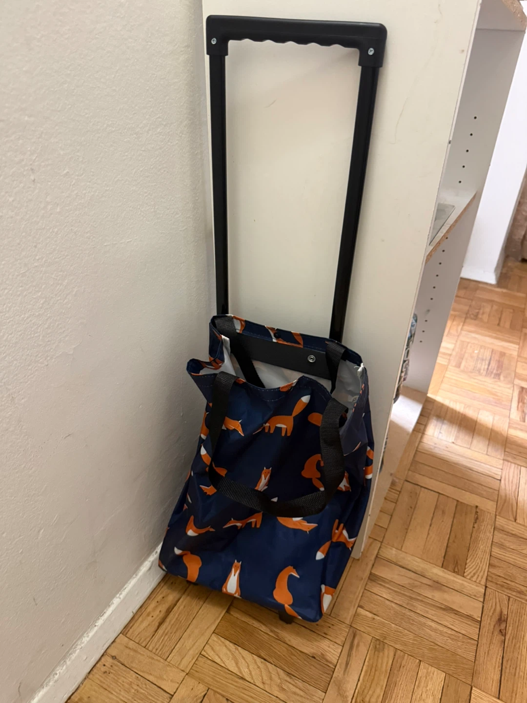 Rolling Shopping Bag with Fox Print