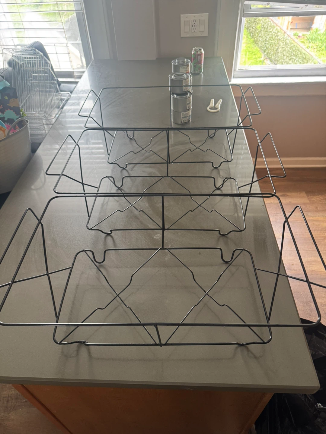 3 black wire chafer stands & 10 fuel cans - photo 3