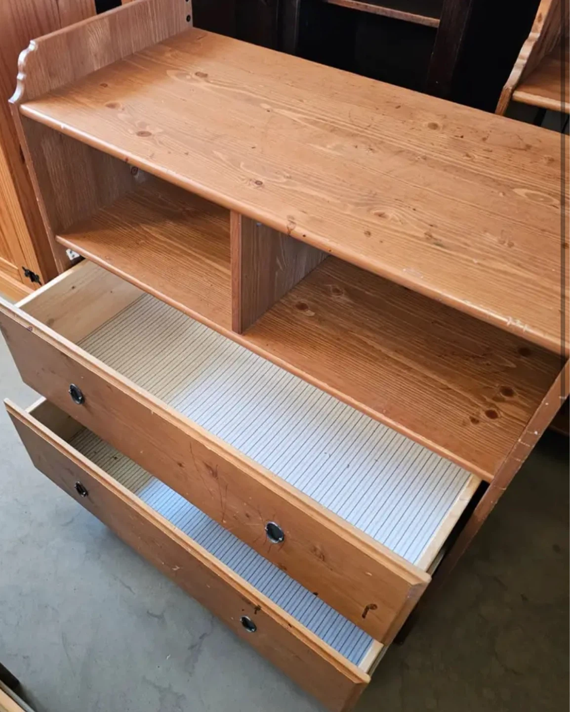 Wooden Dresser with 2 Drawers and Shelves - photo 4