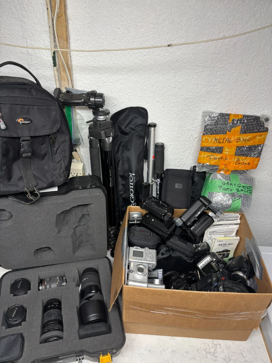 Camera Gear Lot Cameras Lenses Camcorders Tripods Accessories