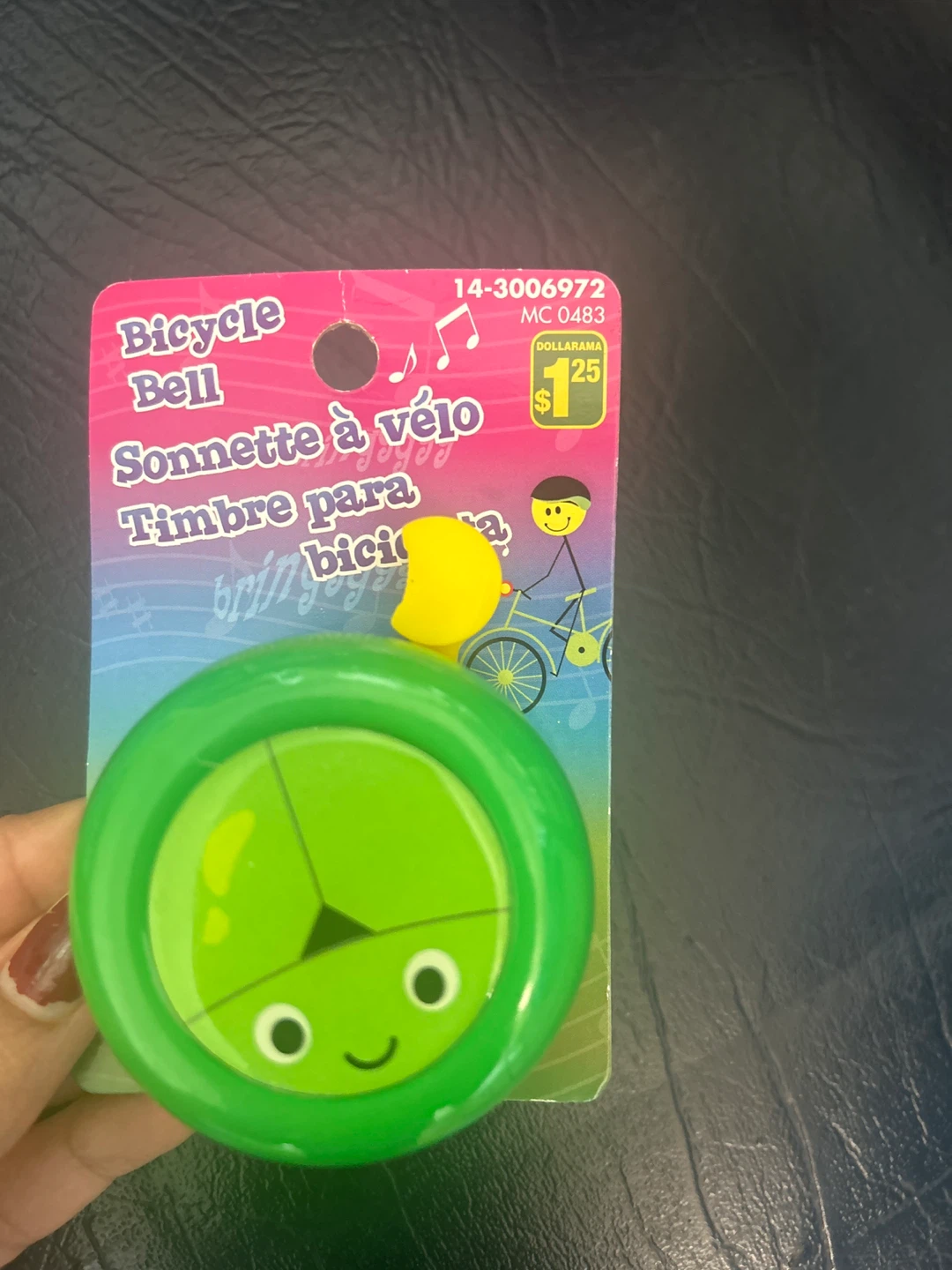 Kids Green Bicycle Bell with Cute Face