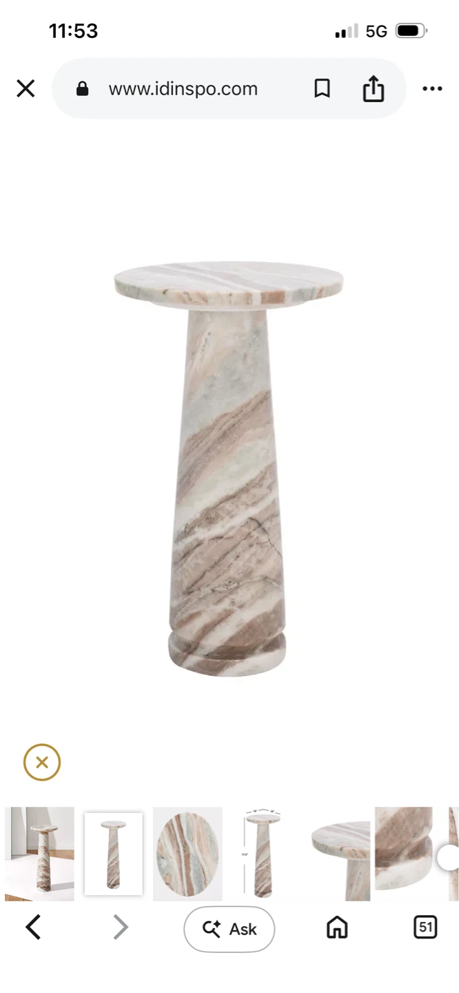 New Valentia Round Marble Accent Table in Brown by Safavieh - photo 3