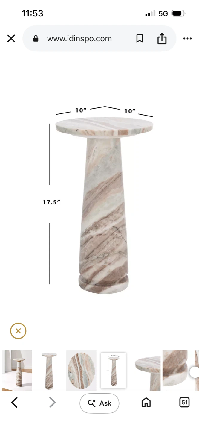 New Valentia Round Marble Accent Table in Brown by Safavieh - photo 5