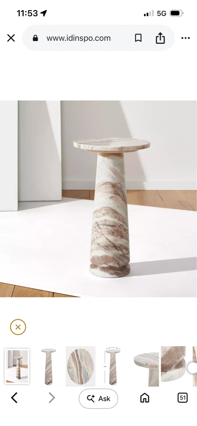 New Valentia Round Marble Accent Table in Brown by Safavieh - photo 2
