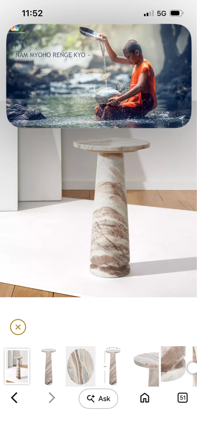 New Valentia Round Marble Accent Table in Brown by Safavieh