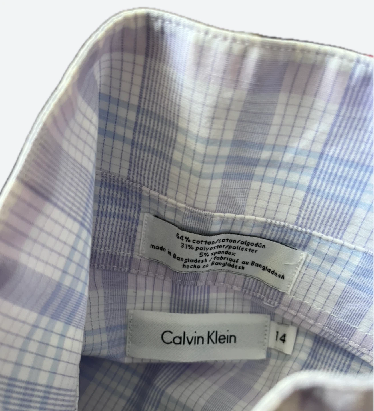 Boys Calvin Klein Plaid Button-Up Shirt - Size 14 - photo 3