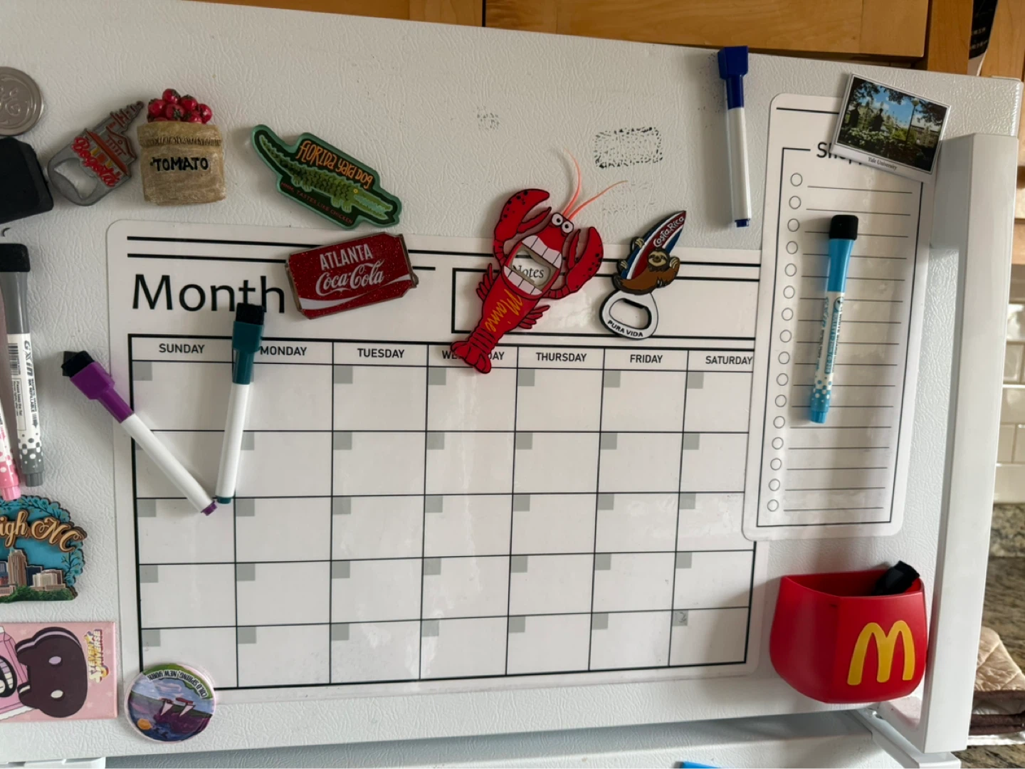 Monthly Dry Erase Calendar with Dry Erase Markers