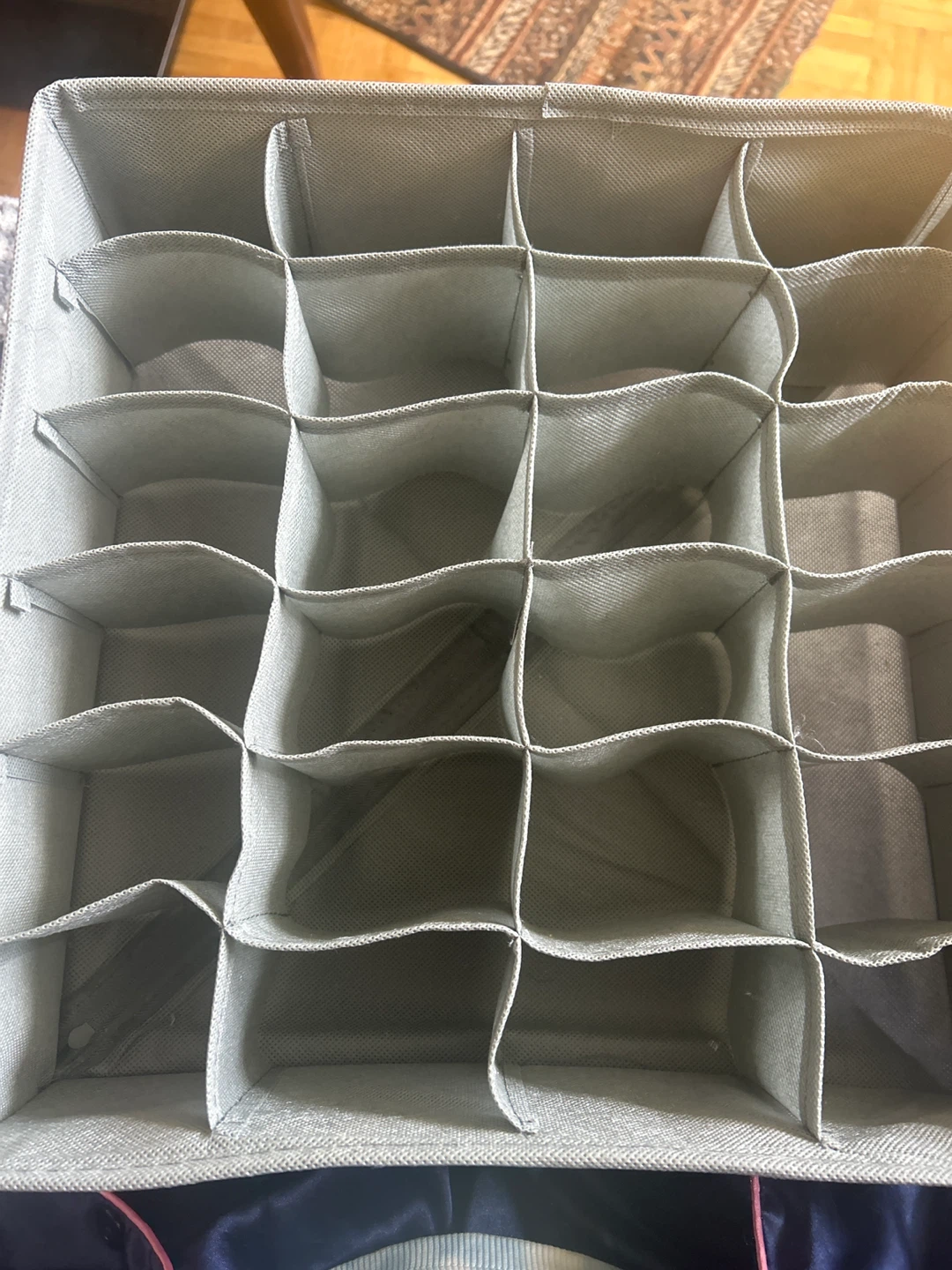 Grey Fabric 30-Cell Drawer Organizer