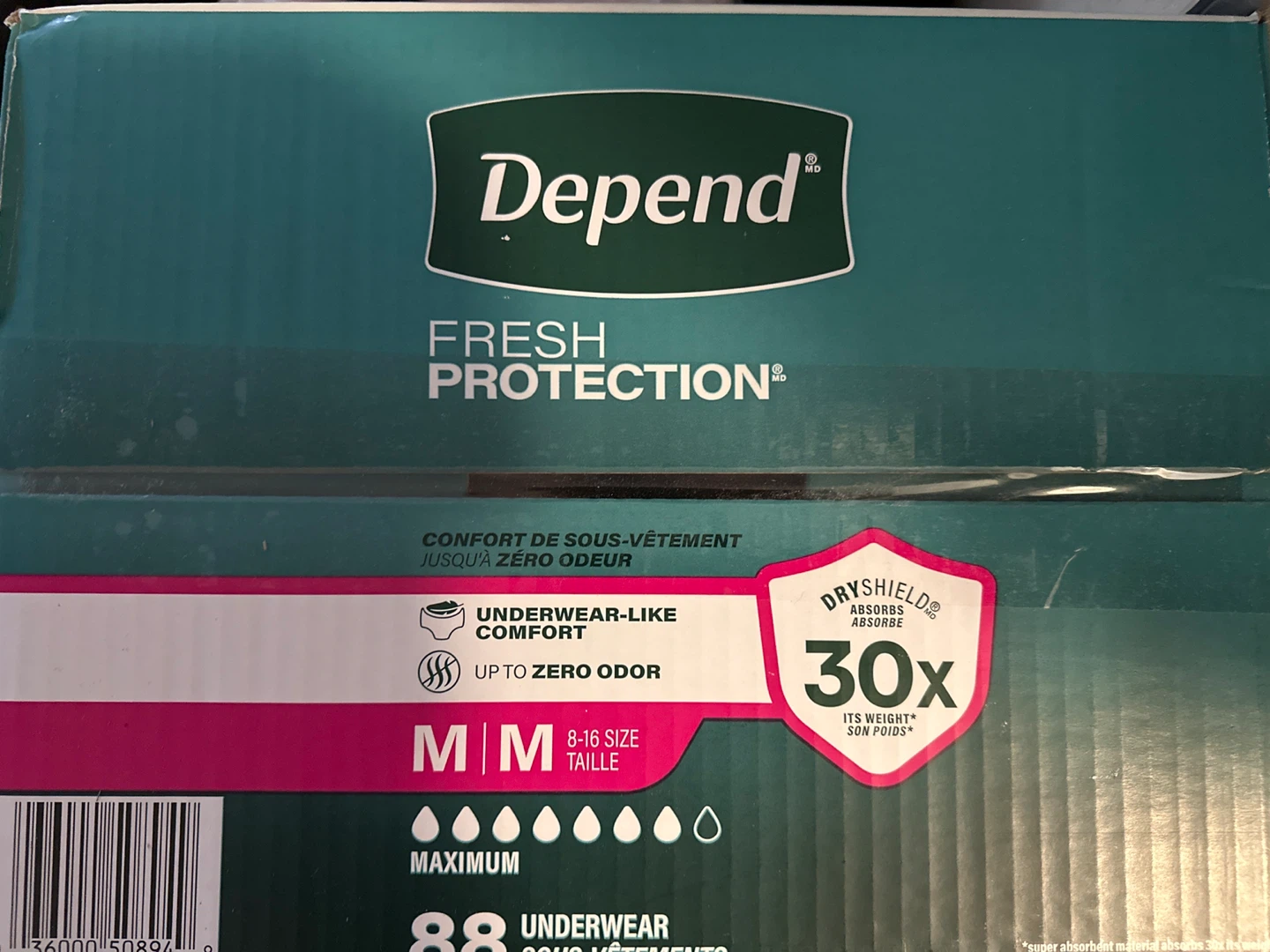 Depend Fresh Protection Underwear - Size M (8-16) - 88 Count - photo 2