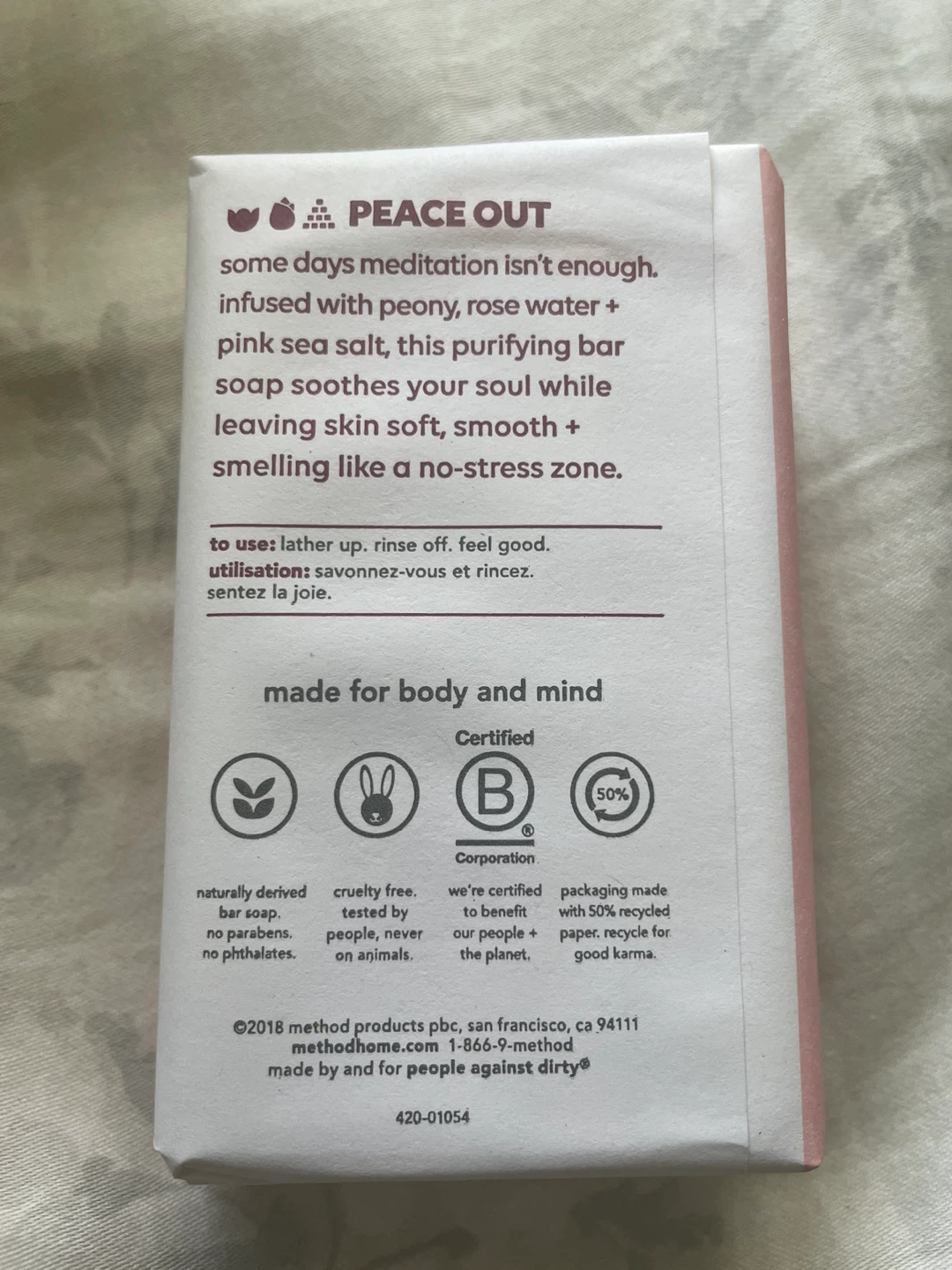 Method Body Pure Peace Bar Soap - photo 3