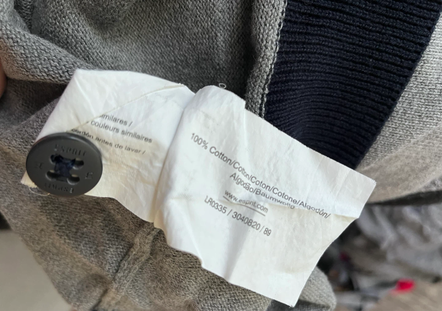 Men Esprit Grey Cotton Hoodie 100% cotton- Size S - photo 5