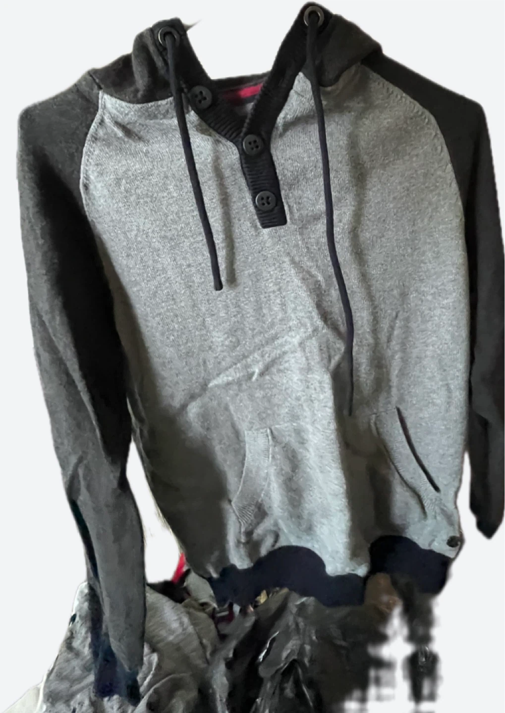 Men Esprit Grey Cotton Hoodie 100% cotton- Size S