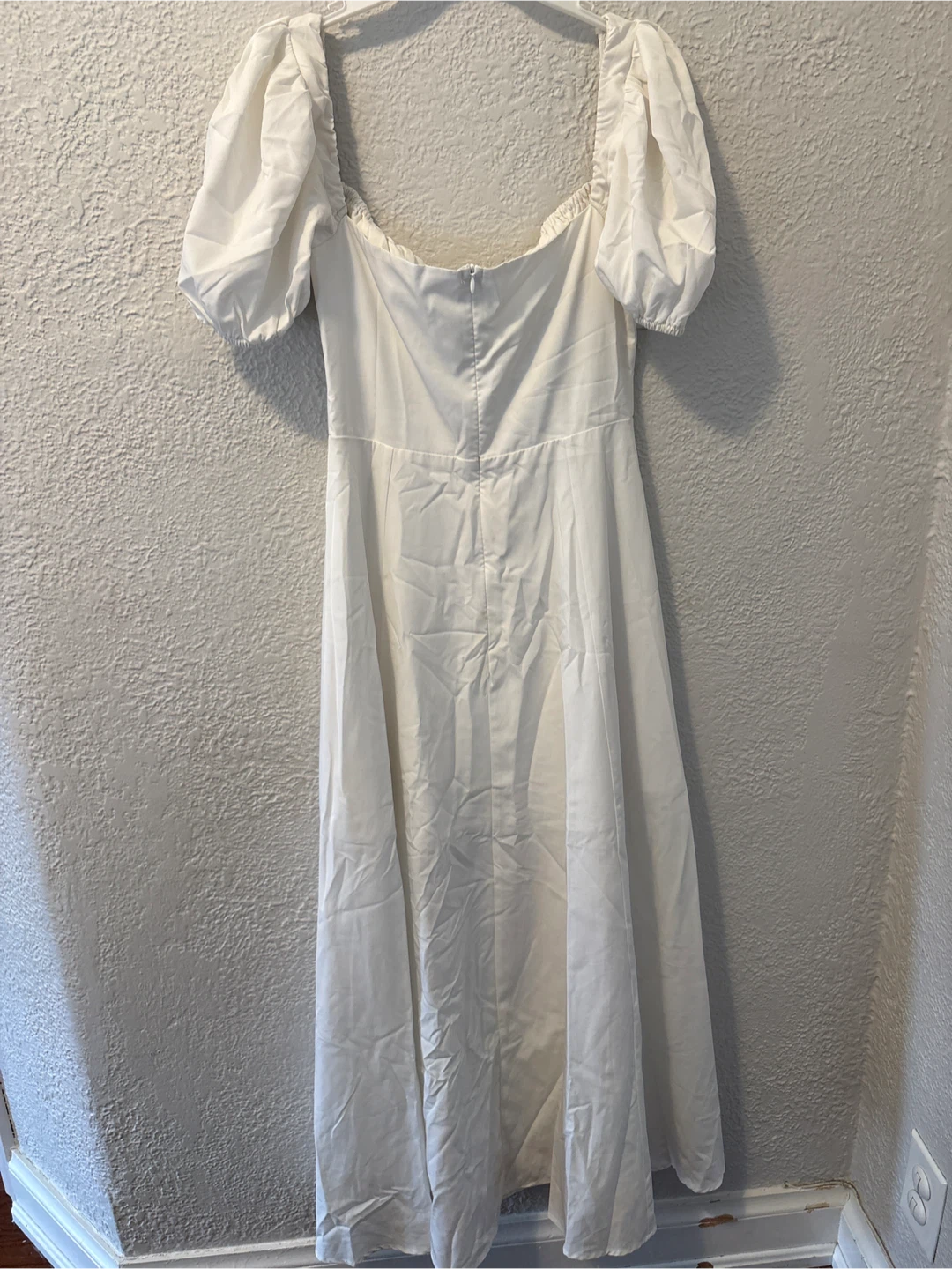 White Puff Sleeve Off-the-Shoulder Midi Dress - photo 2