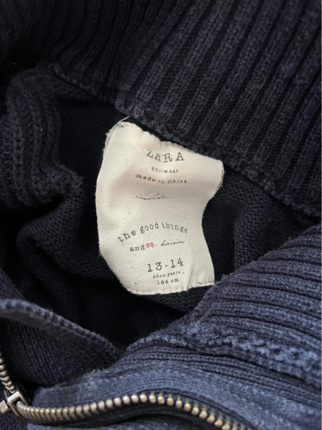 Boys Zara Knitwear 1/4 Zip Sweater size 13-14 Years - photo 5