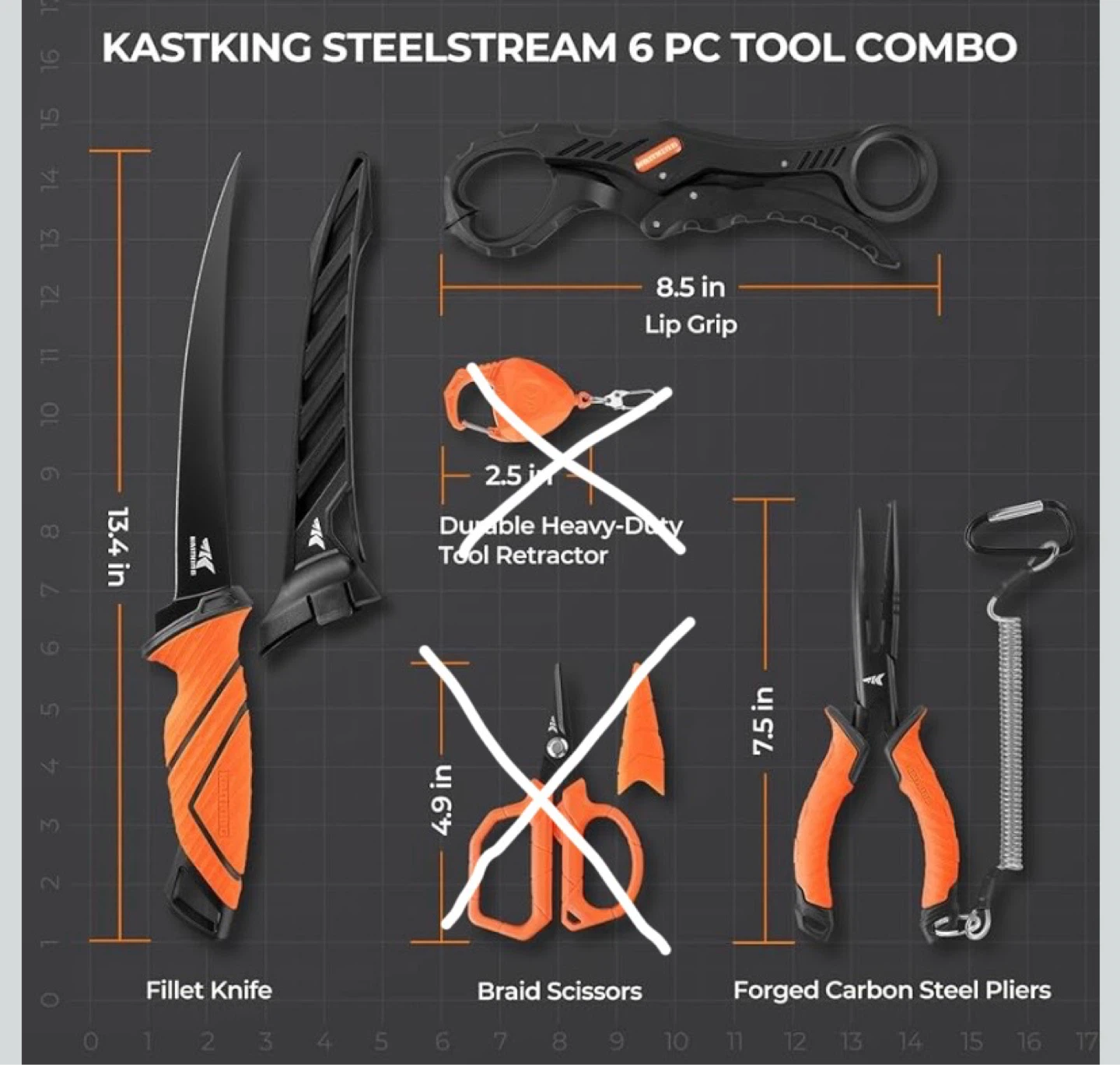 New KastKing Fishing Tools Fillet Knife, Pliers, Lip Grip - photo 5
