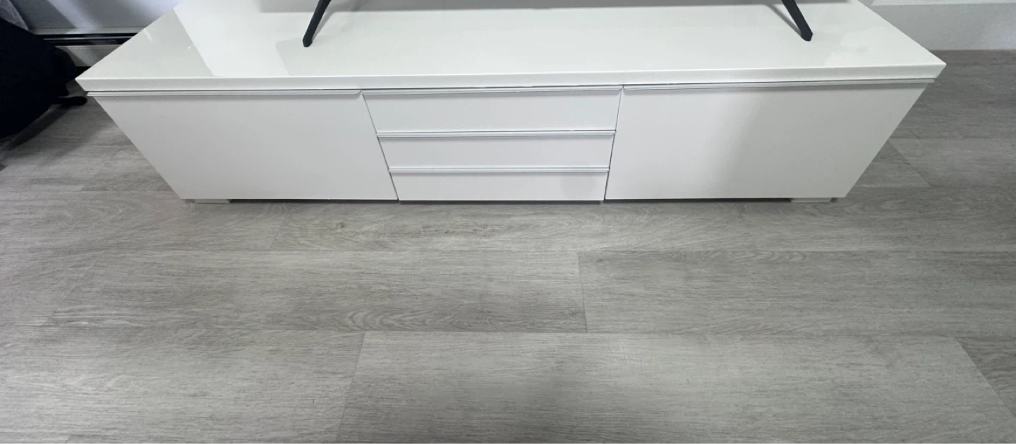 IKEA White TV Stand with Drawers - photo 3
