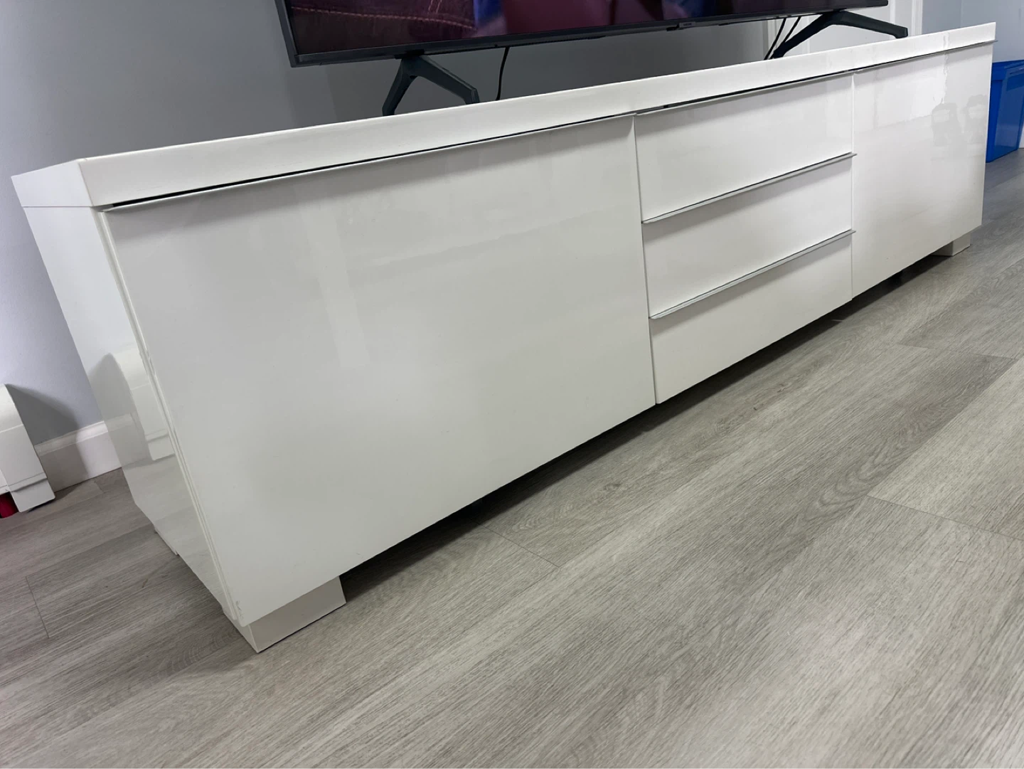 IKEA White TV Stand with Drawers - photo 2