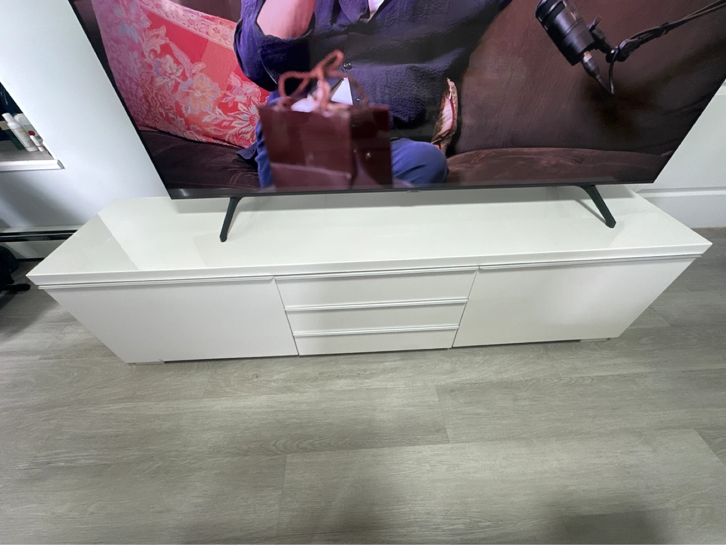 IKEA White TV Stand with Drawers
