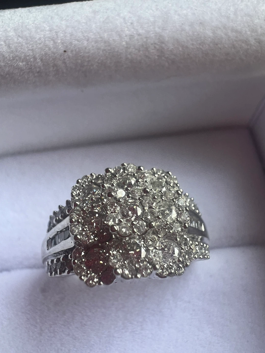 14 k Diamond Cluster Engagement Ring