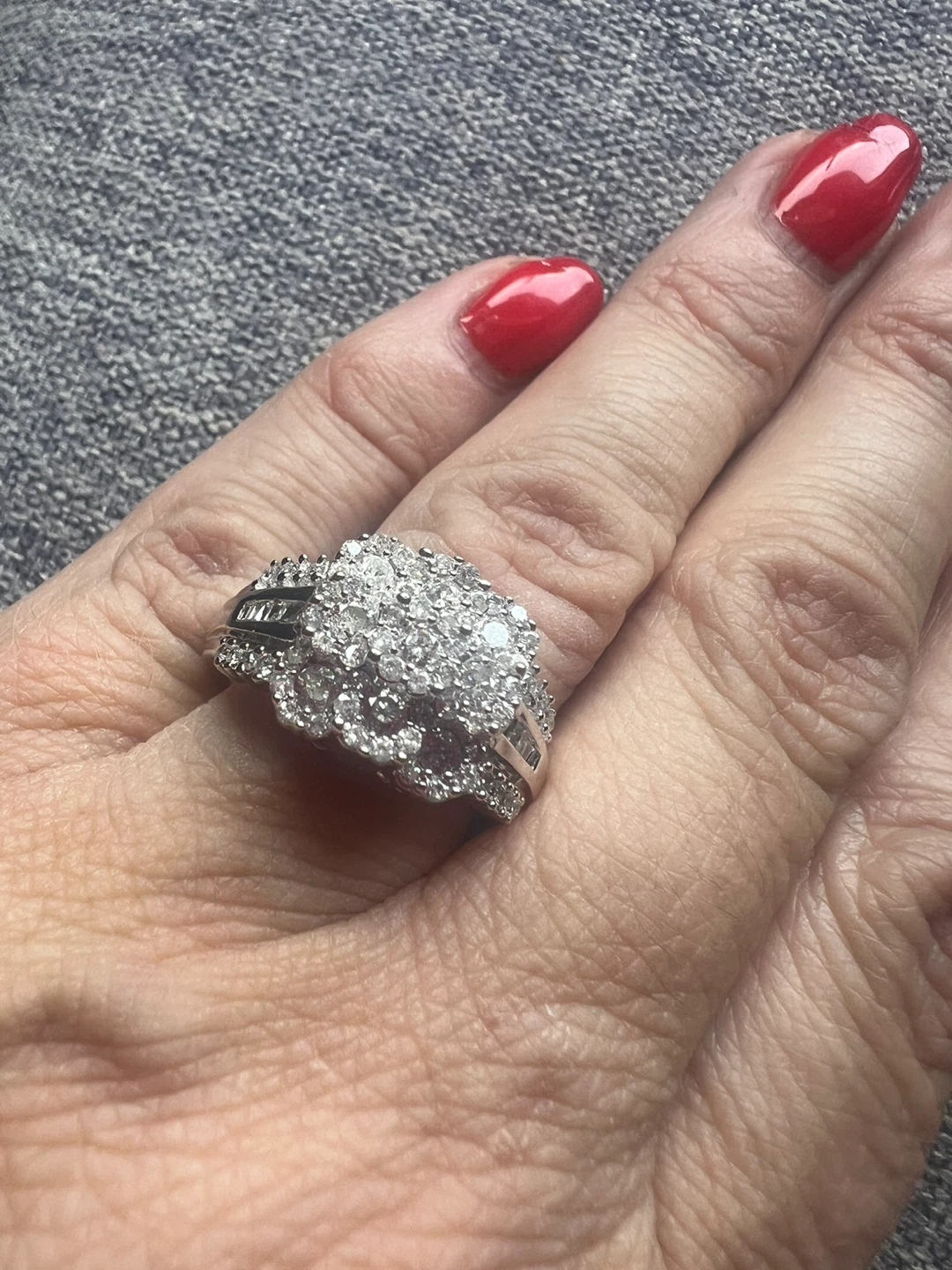 14 k Diamond Cluster Engagement Ring - photo 4