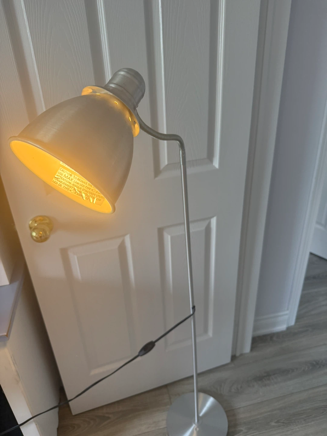 Silver Floor Lamp with Adjustable Neck - photo 2