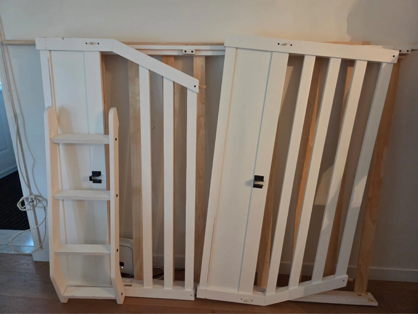 White Twin over Twin Bunk Bed with Storage Drawers