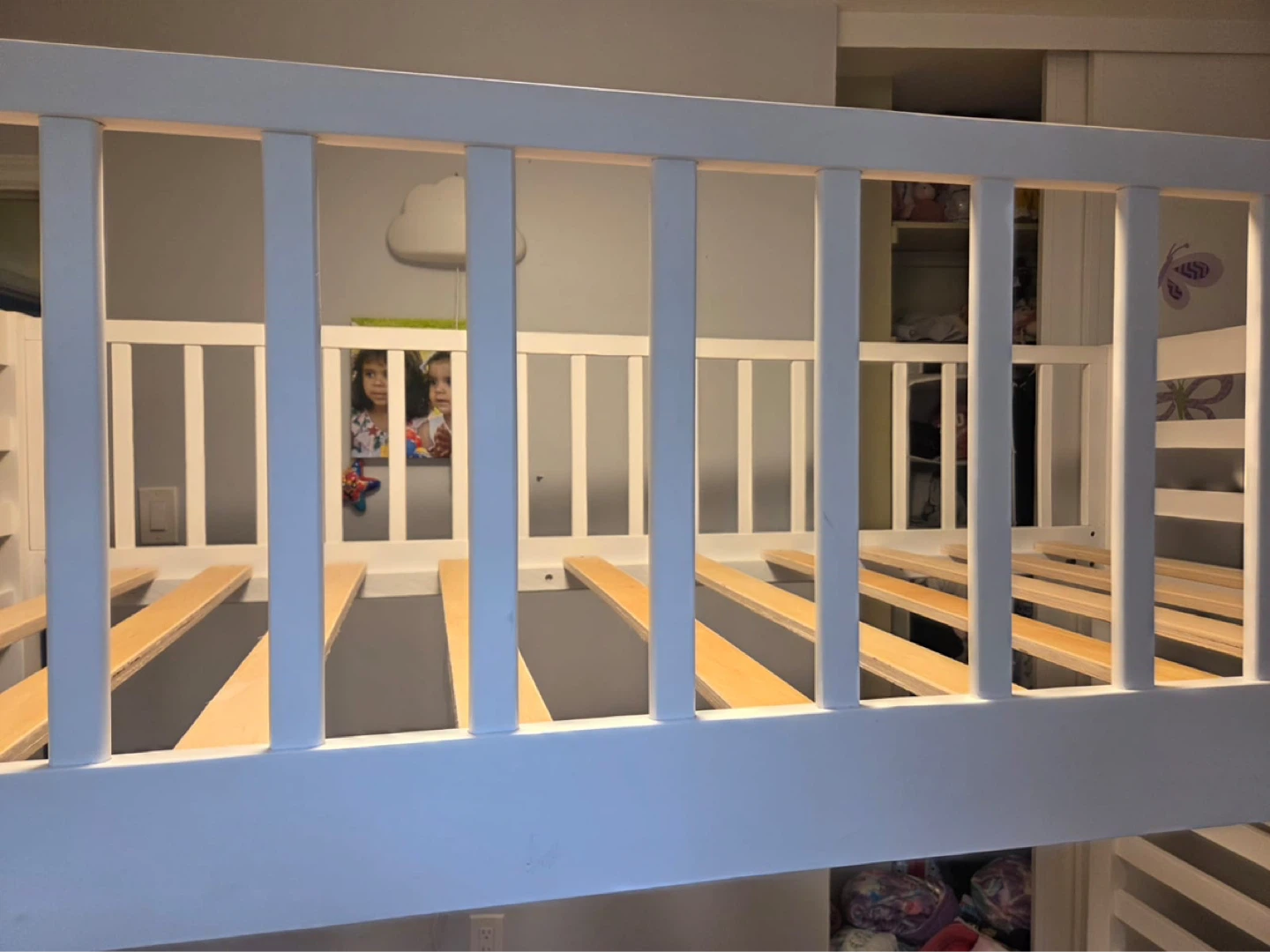White Twin over Twin Bunk Bed with Storage Drawers - photo 3