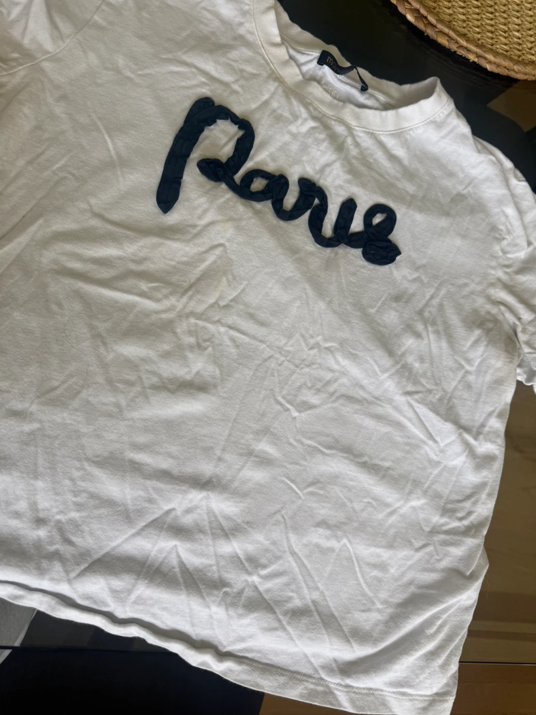 White T-Shirt with "Paris" Graphic