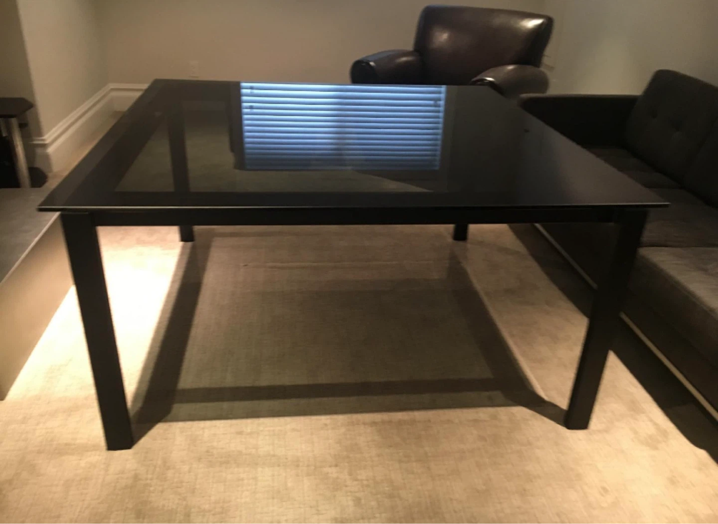 Black Glass Top Dining Table - photo 2