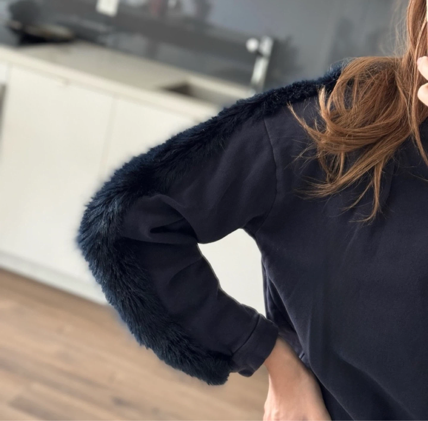 Long Sleeve with Faux Fur Accents