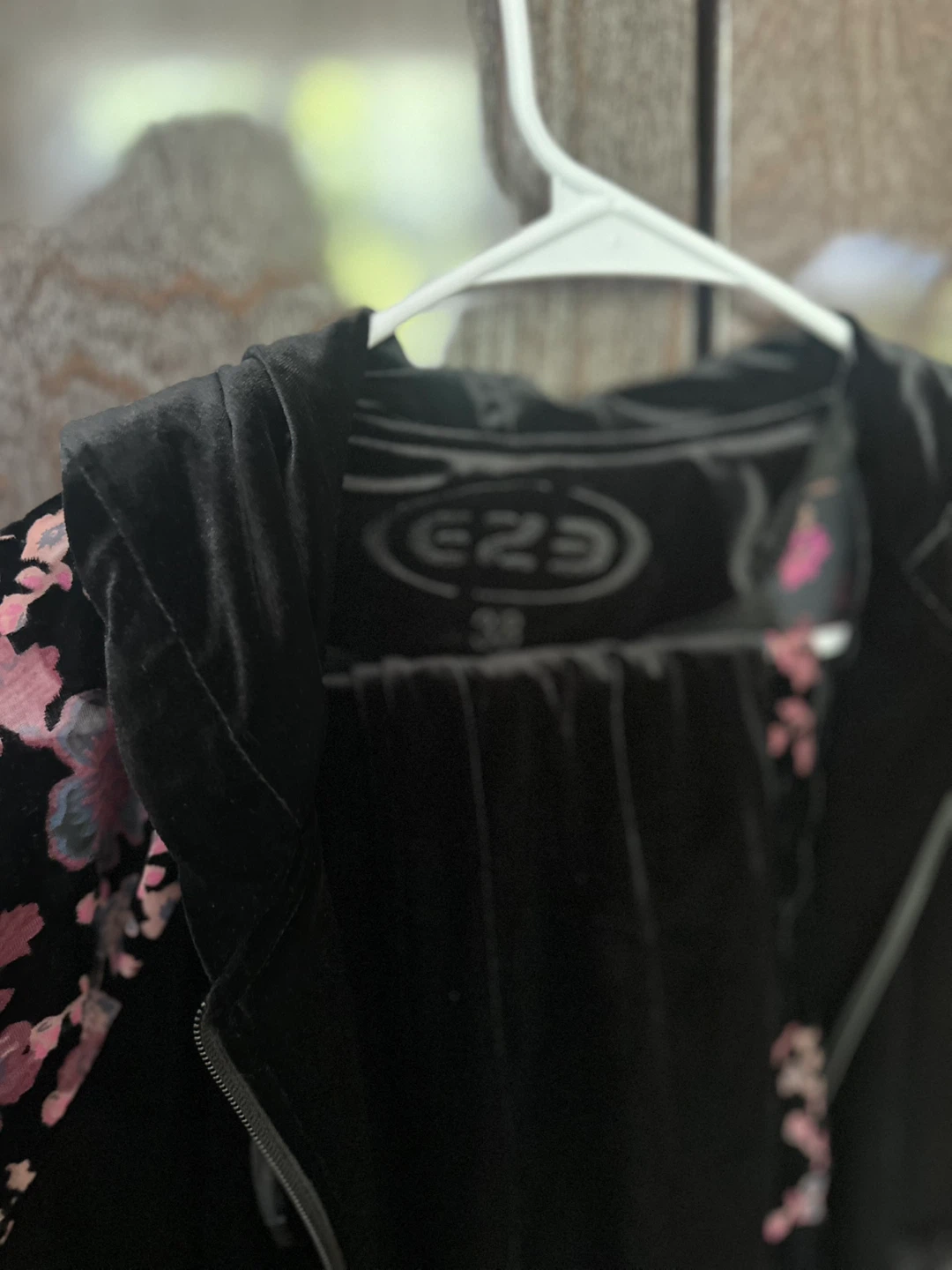 Black Velour Floral Tracksuit Set - Size 38 - photo 4
