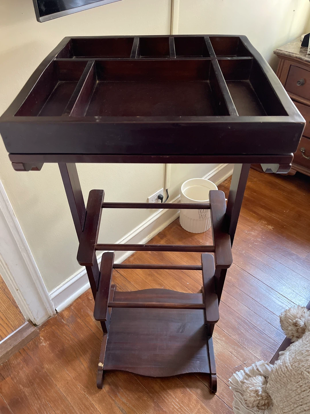 Wooden Display Stand with Compartments