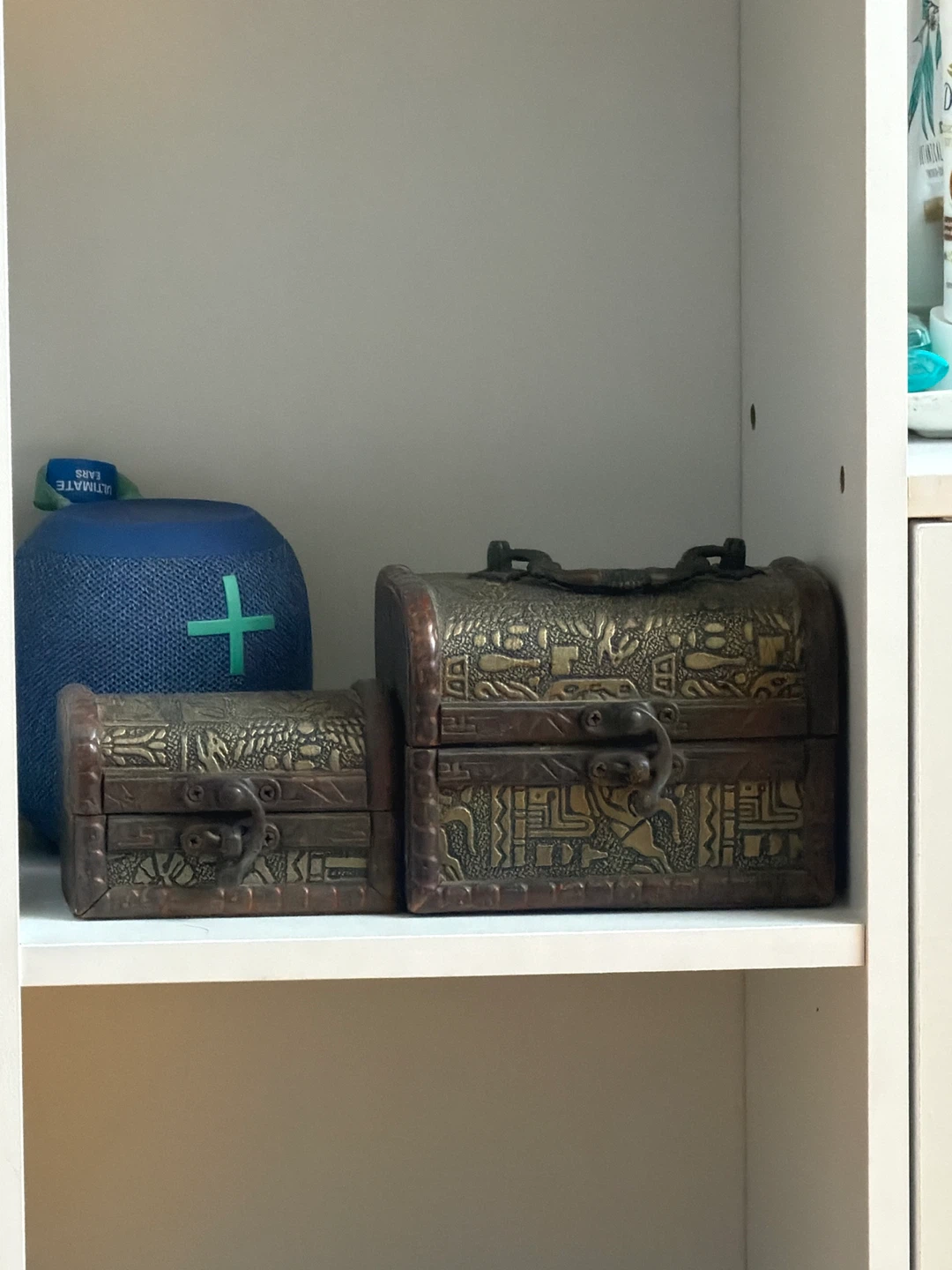 Two decorativeVintage treasure chest boxes