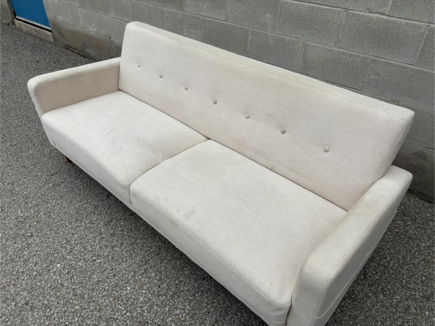 Cream Large 2 Seater Love Seat Sofa - Free Delivery -m - photo 5
