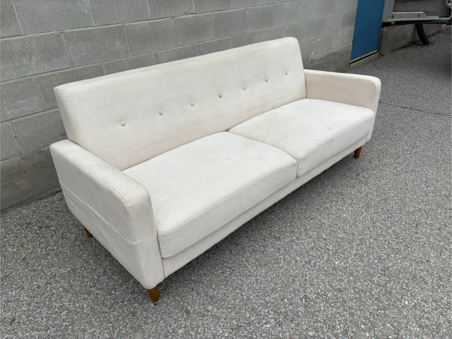 Cream Large 2 Seater Love Seat Sofa - Free Delivery -m - photo 2