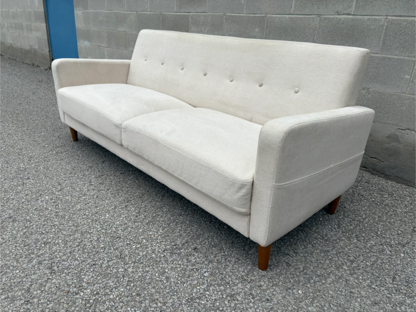 Cream Large 2 Seater Love Seat Sofa - Free Delivery -m - photo 3