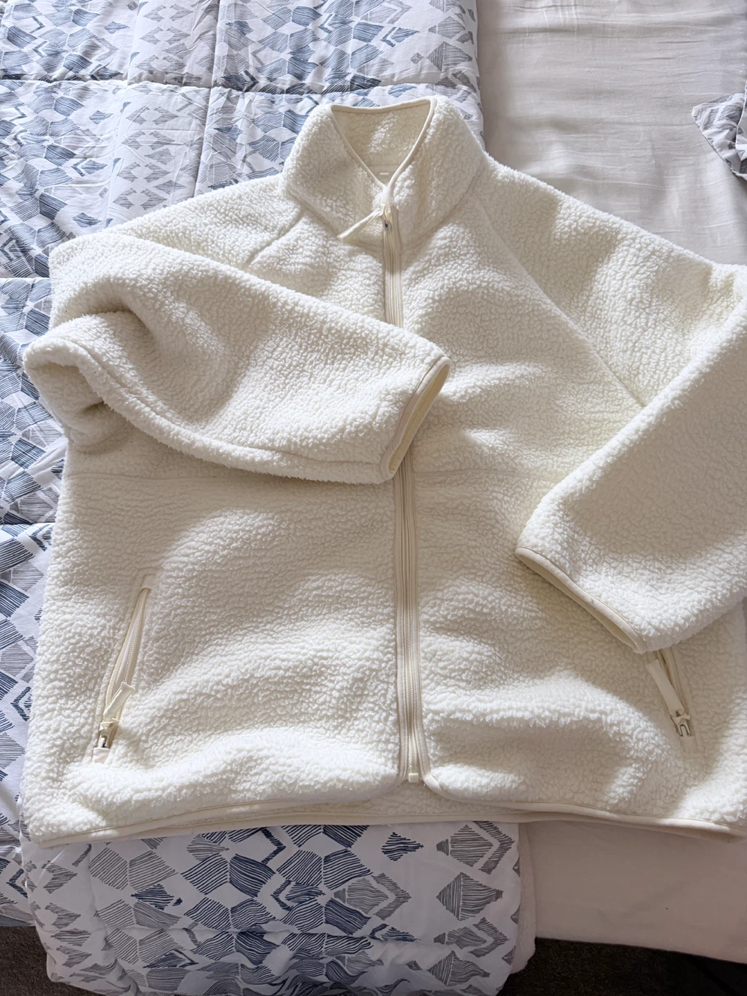 Cream Sherpa Fleece Jacket