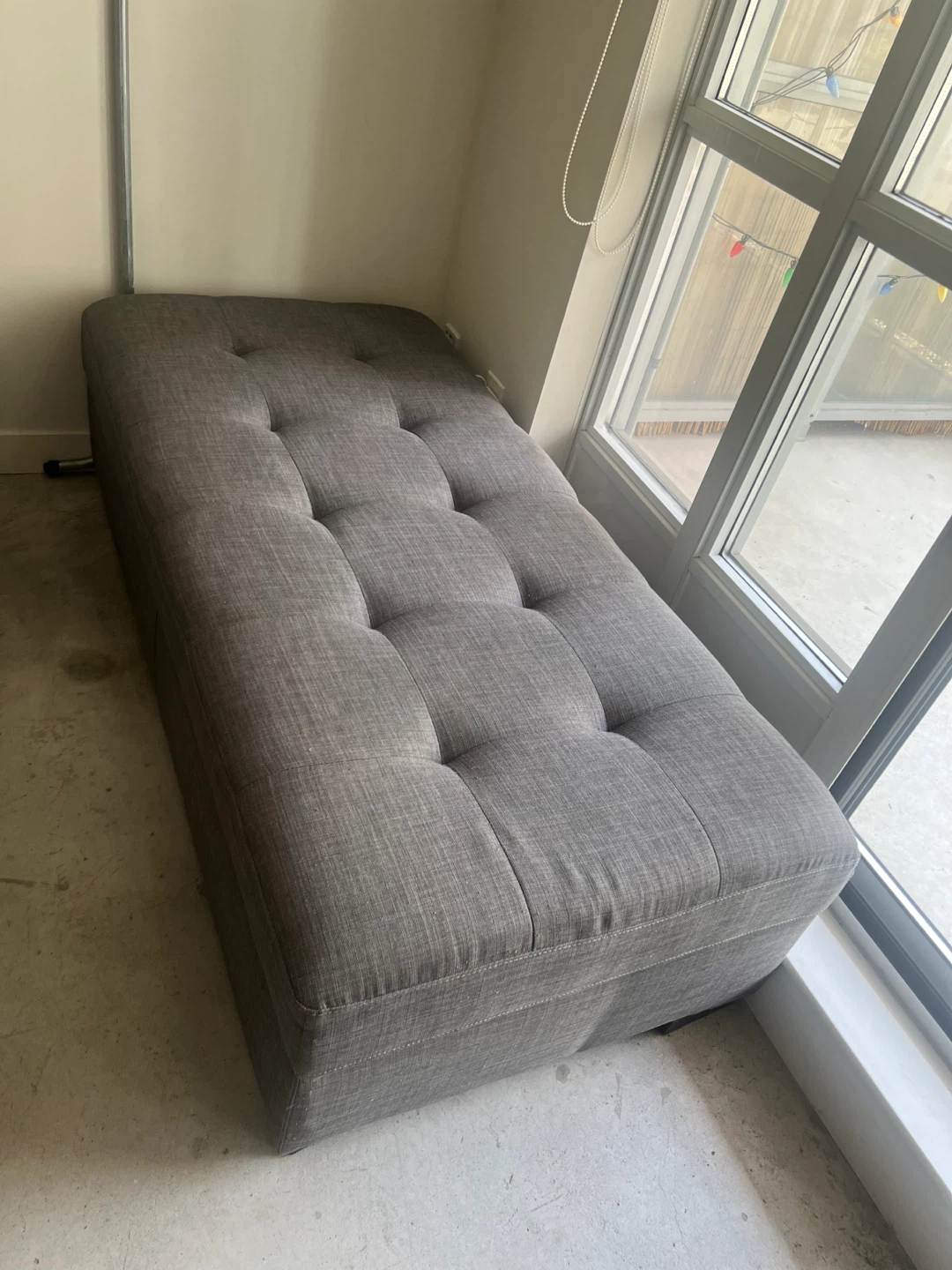 Grey Tufted Storage Ottoman Bench - photo 2