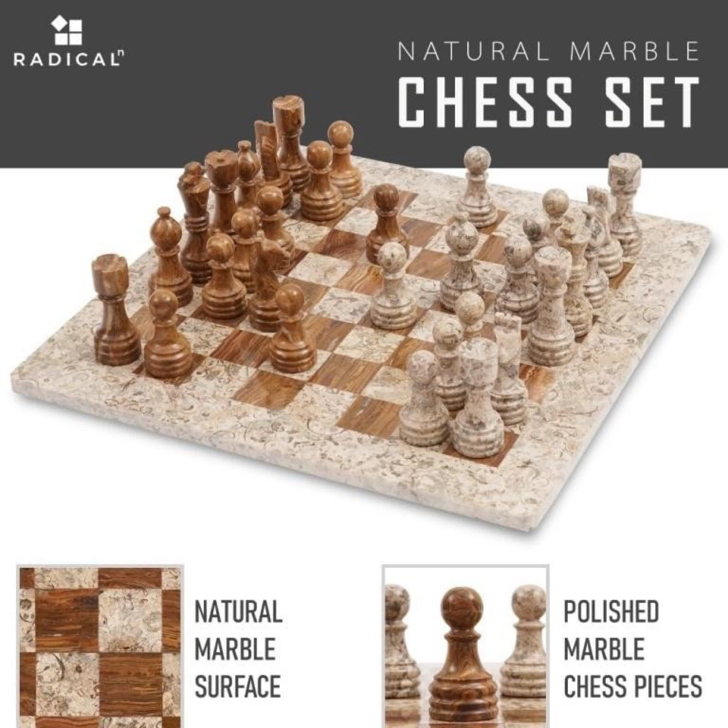 Radical Natural Marble Chess Set - photo 2