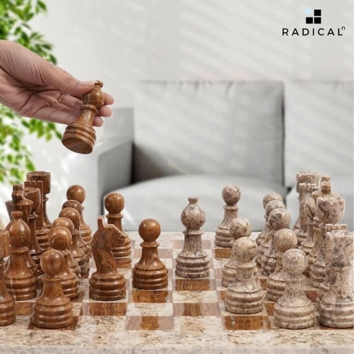 Radical Natural Marble Chess Set